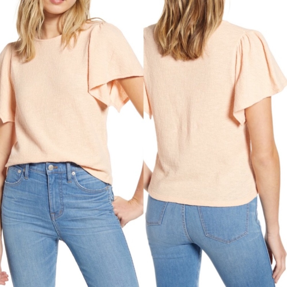 Madewell Texture Thread Flutter Sleeve Top - image 4
